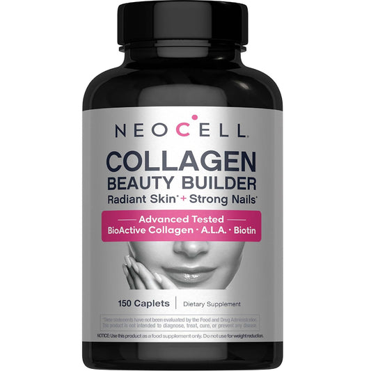 NeoCell Collagen Beauty Builder With Hyaluronic Acid and Biotin, Skin, Hair and Nails Supplement, Includes Antioxidants, Tablet, 150 Count, 1 Bottle - Medaid International