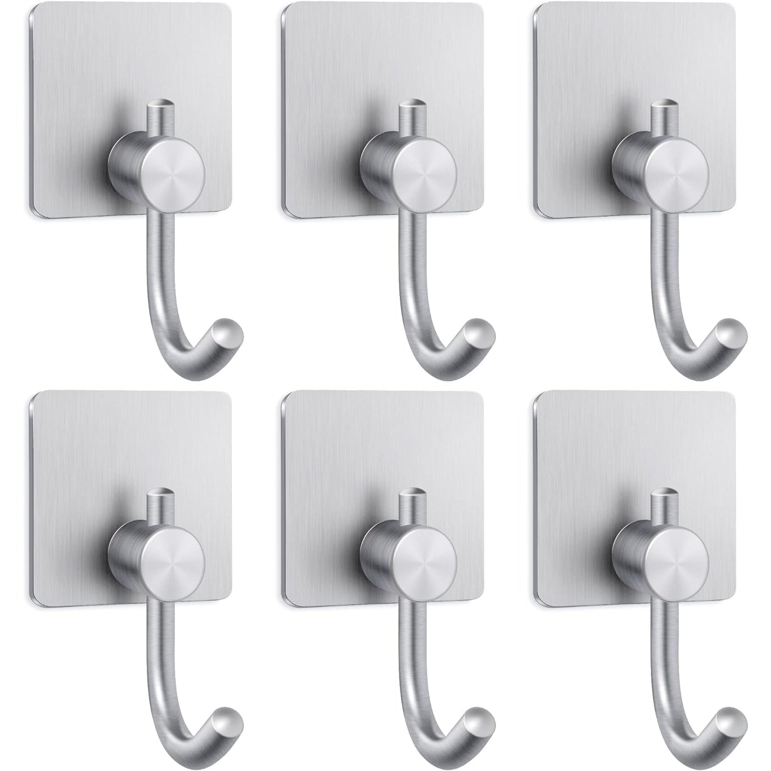 Yoawllty 6 Pcs Adhesive Wall Hooks, Heavy Duty Sticky Holder Waterproof Towel Hooks for Hanging Coat, Hat, Key, Clothes, Closet Hook Wall Mount for Kitchen, Bathroom, Office（Black) - Medaid - Lebanon