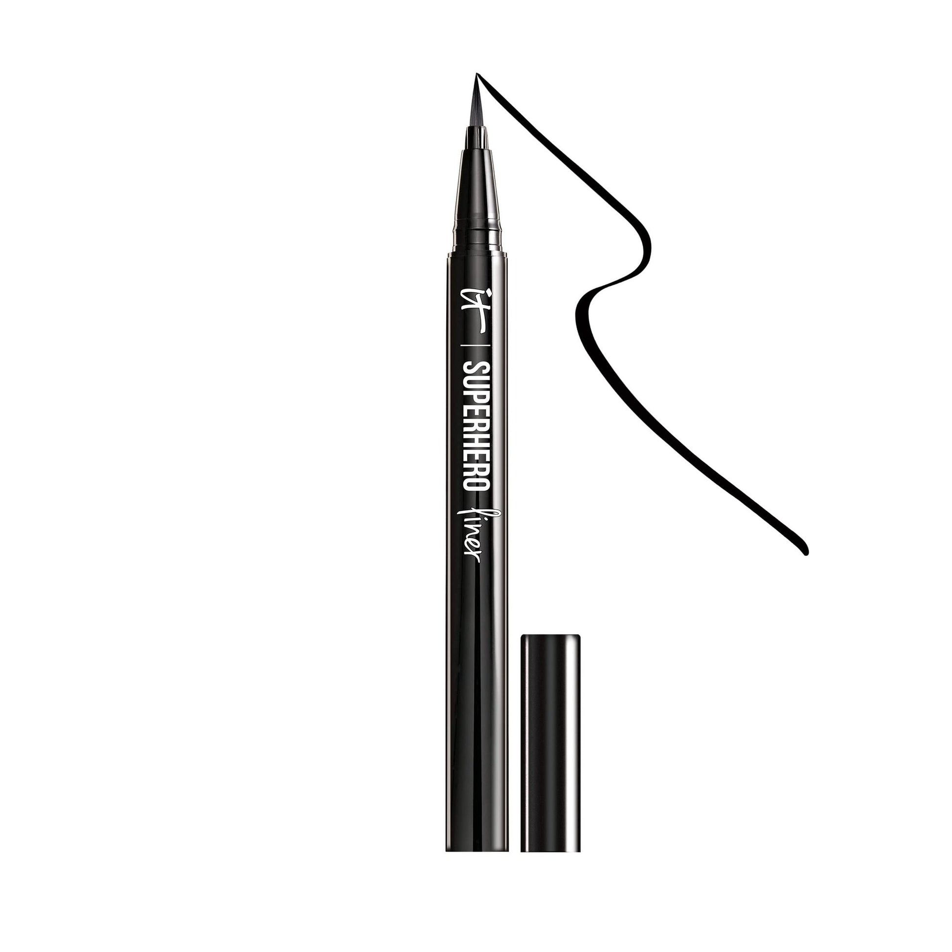 IT Cosmetics Superhero Liquid Eyeliner Pen, Black - 24-Hour Waterproof Formula Won’t Smudge or Fade - With Peptides, Collagen, Biotin & Kaolin Clay - 0.03 fl oz - Medaid International