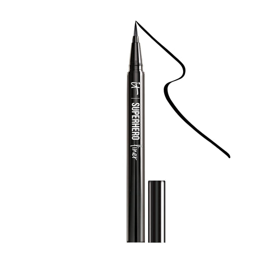 IT Cosmetics Superhero Liquid Eyeliner Pen, Black - 24-Hour Waterproof Formula Won’t Smudge or Fade - With Peptides, Collagen, Biotin & Kaolin Clay - 0.03 fl oz - Medaid International