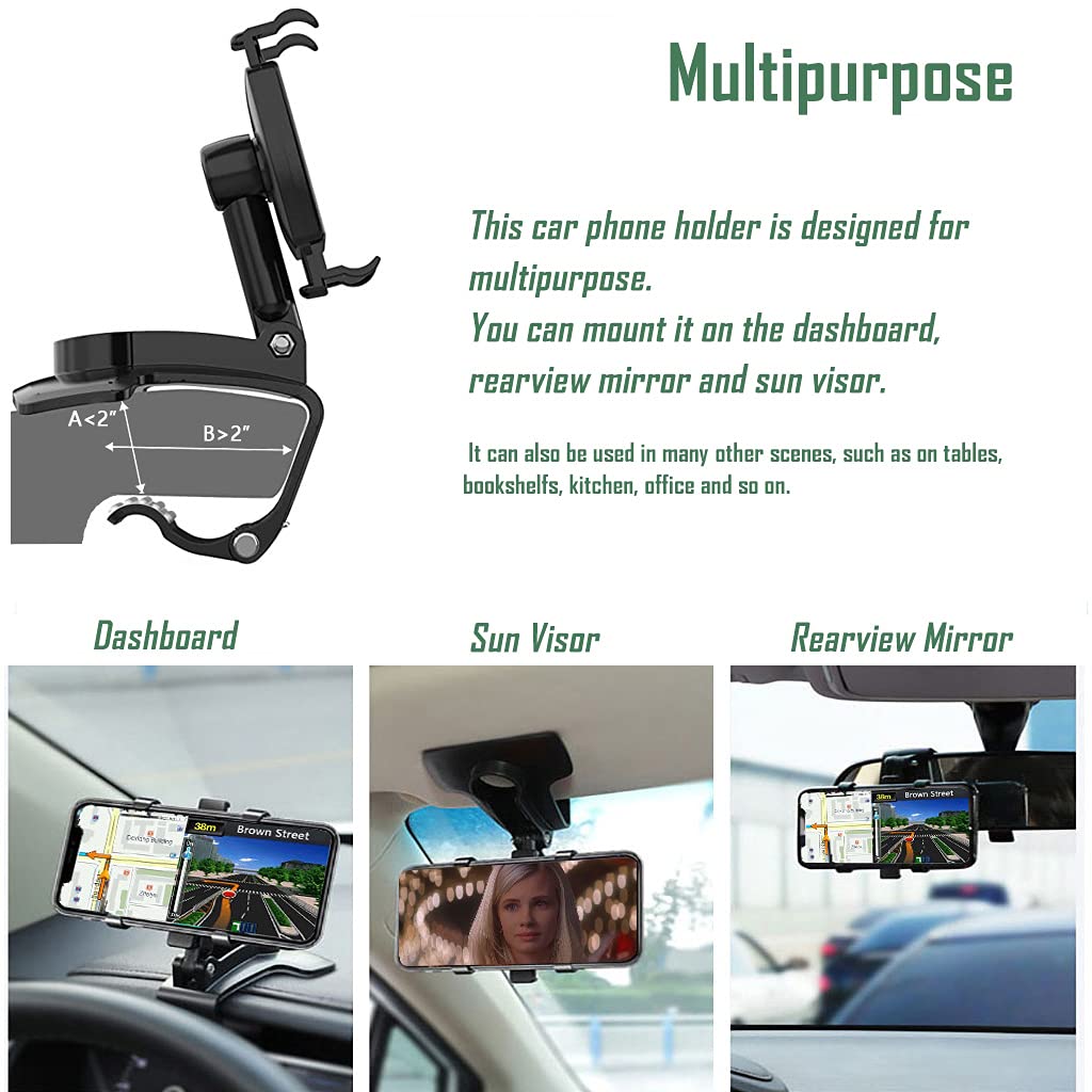 YAOKEEP Universal Car Phone Holder Mount,360 Degrees Rotation Dashboard Phone Holder [Upgrade Clip Never Fall],car Phone Mount for iPhone,Samsung,Google,Nokia,and 4 to 7" Smartphones - Medaid International