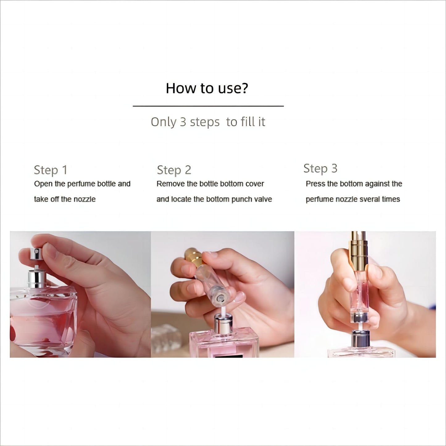 Perfume Atomizer Bottle Portable Mini Refillable Atomizer Travel Size Spray Bottles Accessories 5ml/0.2oz F906-1 (orange) - Medaid International