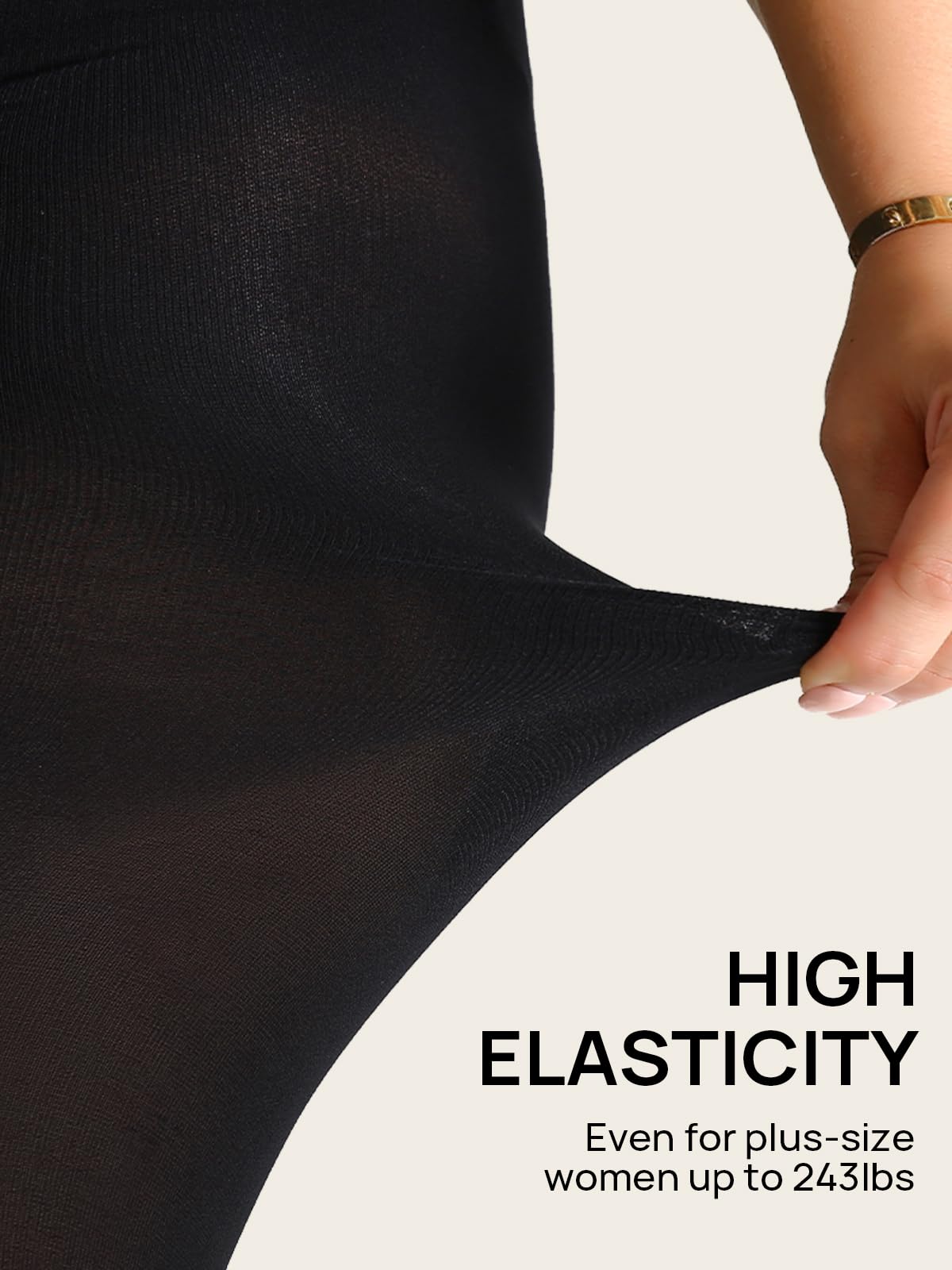 MANZI Women's Control Top Plus Size Tights for Women High Waist Opaque Pantyhose 2 Pairs Black XXX-Large - Medaid International