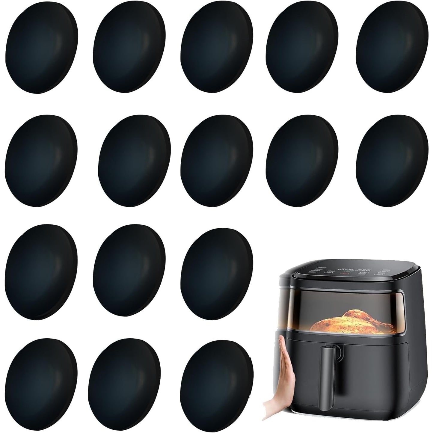 SAHENITEANA 16 Pack Appliance Sliders for Kitchen Appliances, Self-Adhesive Small Kitchen Appliance Slider, Easy to MovIing & Space Saving Kitchen Must Have Gadgets Appliance Accessories (Black) - Medaid