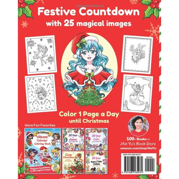 Anime Christmas Advent Calendar Coloring Book: Festive Countdown with 25 Magical Images - Medaid International