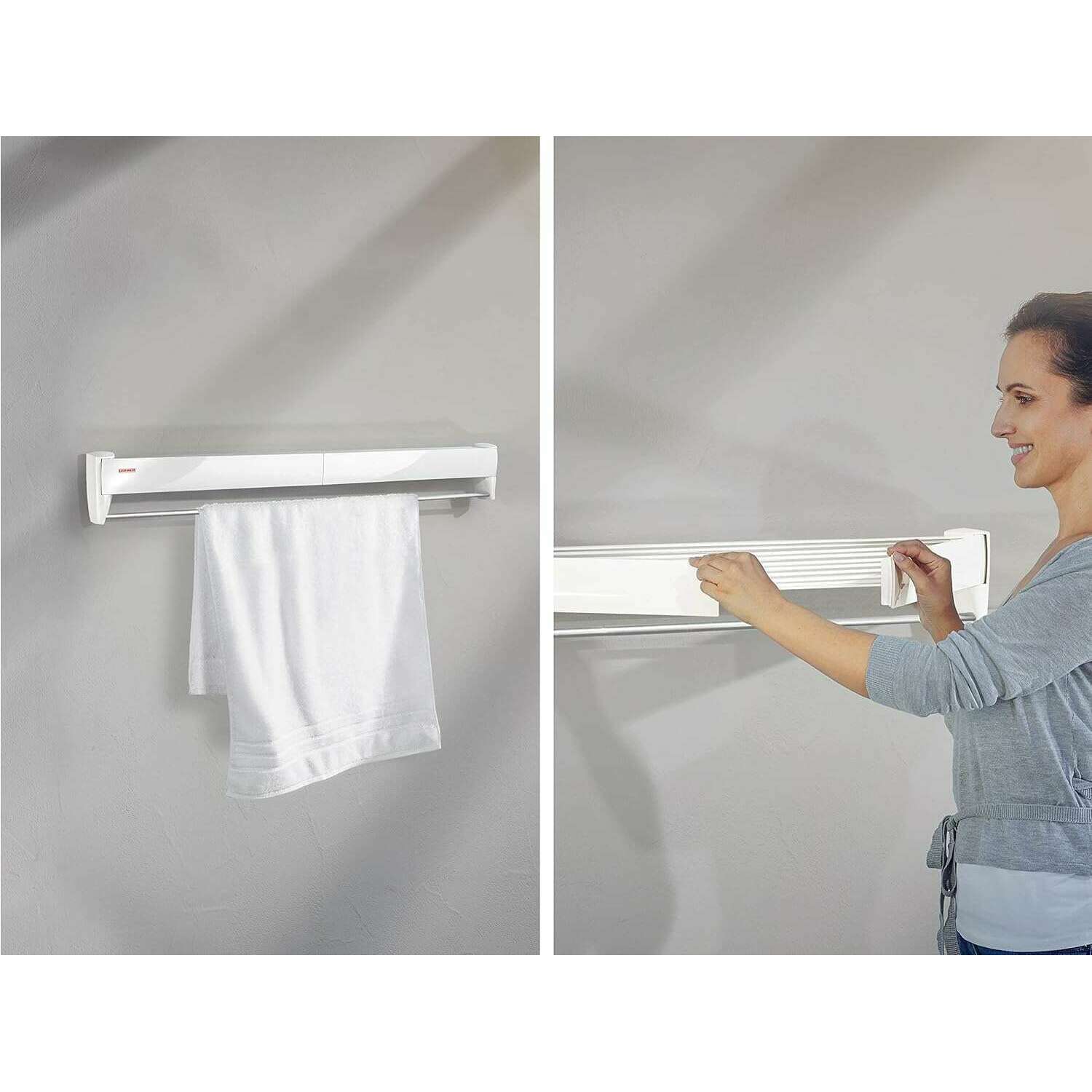 Wall Dryer Telefix, Retractable Plastic Clothes Drying Rack - Medaid International