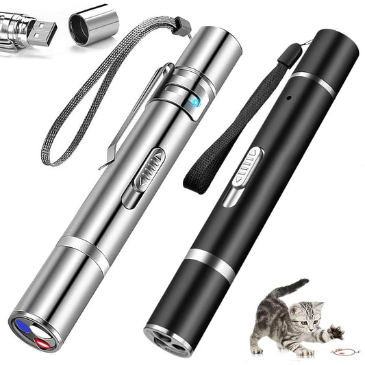 GLMSA Laser Pointer Cat Toy - 5Modes Pointer for Indoor Interactive, Cat Toys Red Light Pet Pointer Interactive to Busy Kitten Dog Chaser Play Toys(2 Pcs) - Medaid International