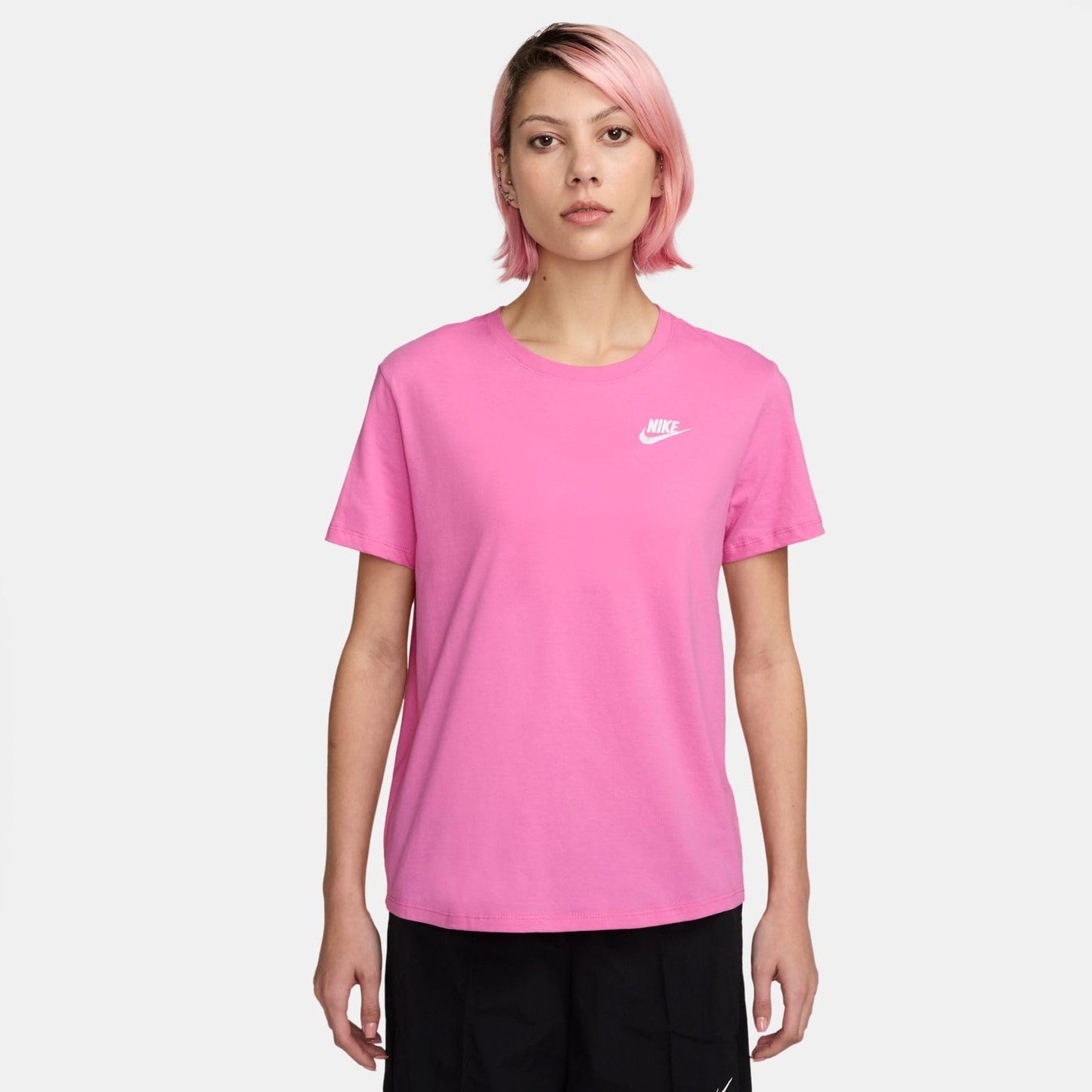 Nike Sportswear Club Essentials Women's T-Shirt (Playful Pink) Size Large - Medaid International