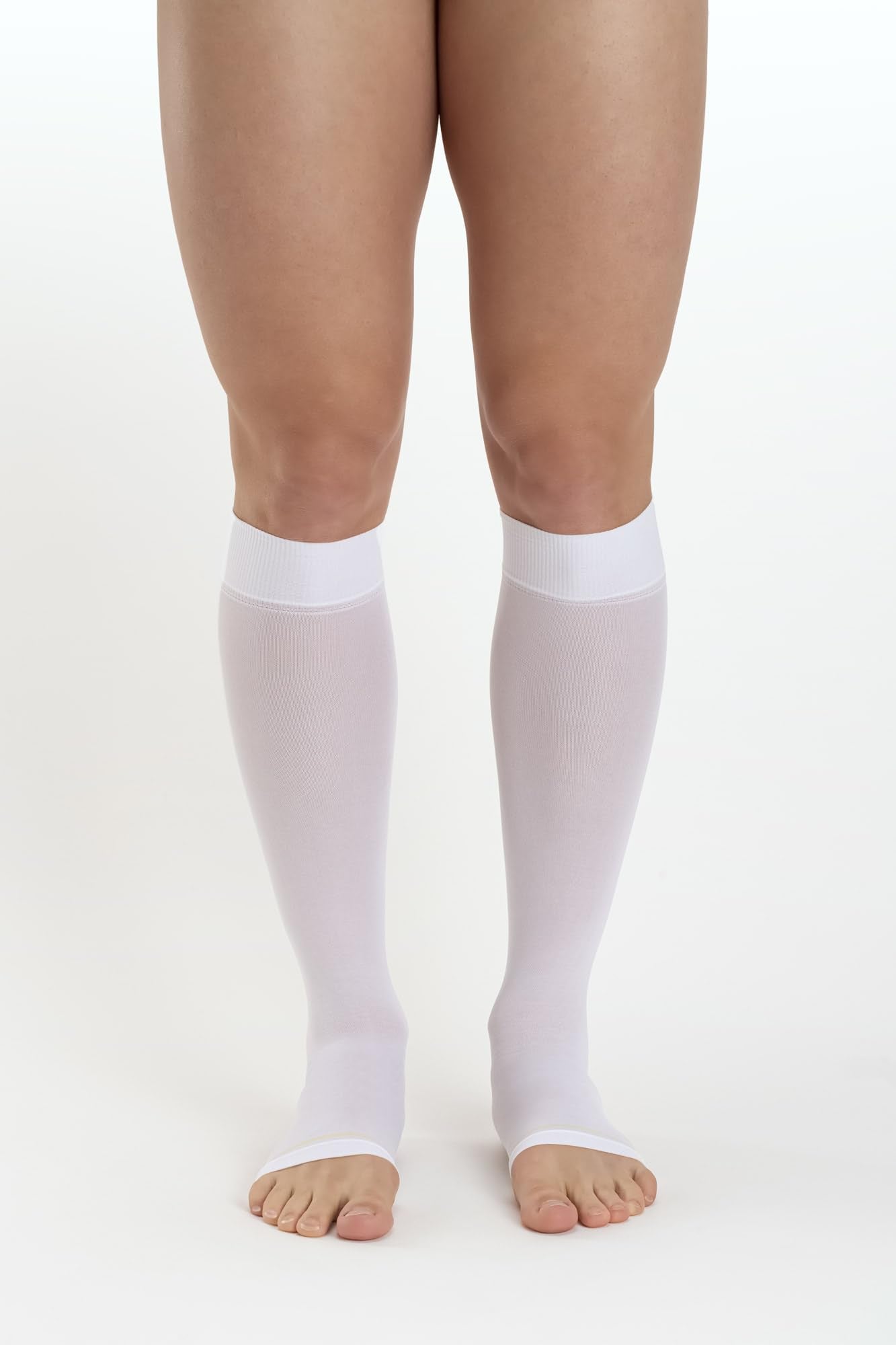 Relaxsan Compression Socks for Women and Men Made in Italy - 18-23 mmHg - Anti Embolism Stockings Open Toe - M0350A (3 Pairs - White, L) - Medaid International