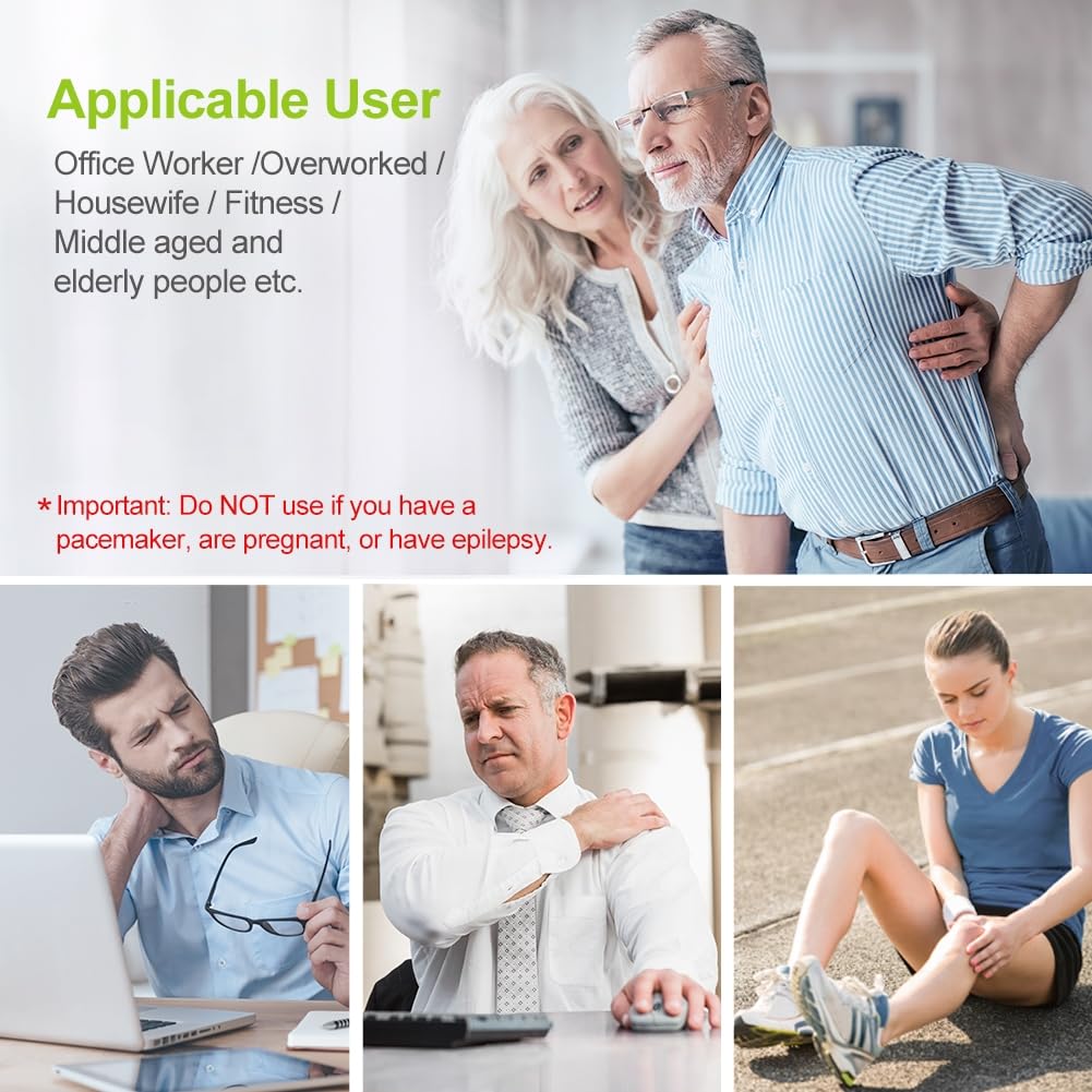 AUVON Rechargeable TENS Unit Muscle Stimulator, 24 Modes 4th Gen TENS Machine with 8pcs 2"x2" Premium Electrode Pads for Pain Relief - Medaid International