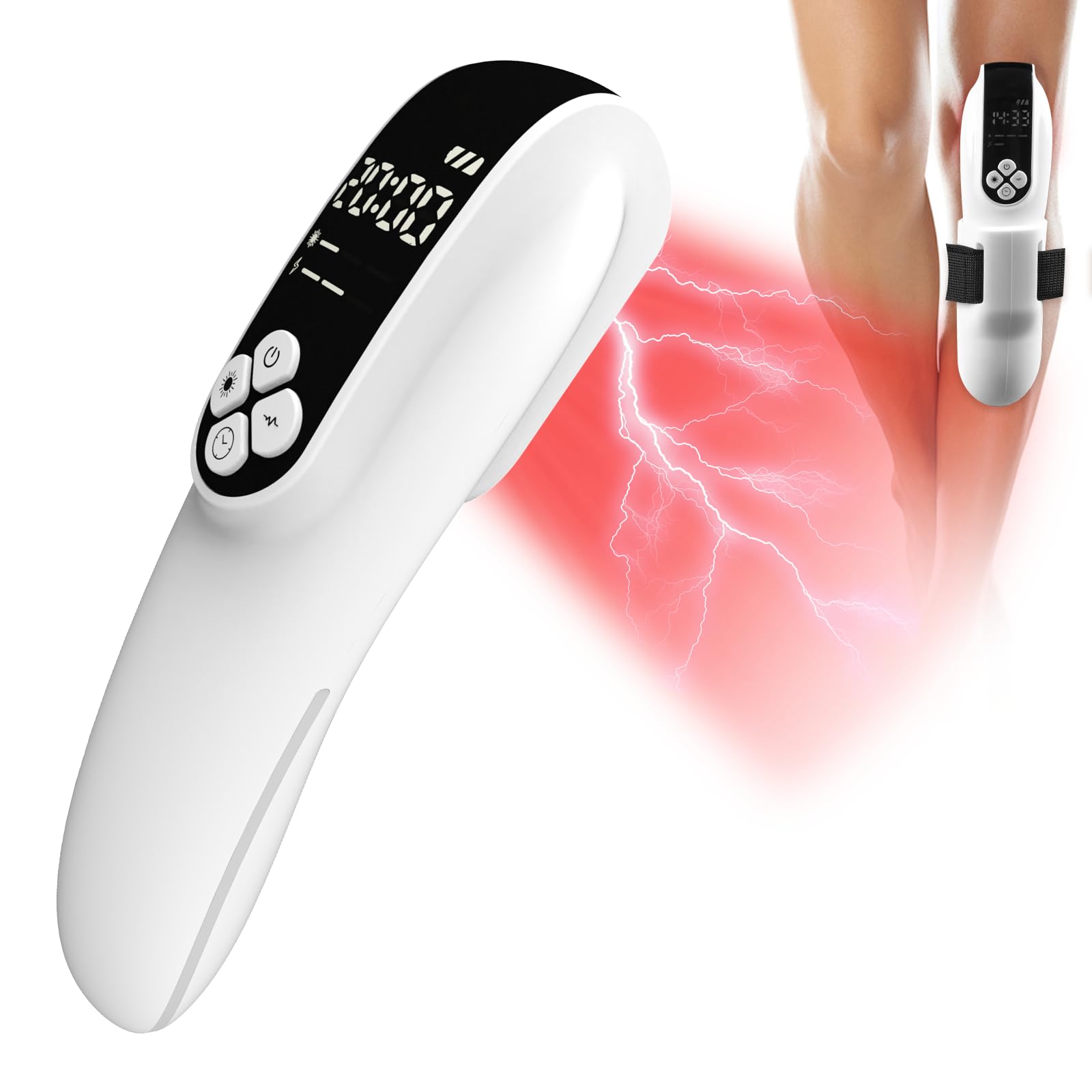 Cold Laser Therapy Device, 2-in-1 Laser Therapy Device for Pain Relief, Near Infrared Light Therapy, Laser Therapy Machine for Knee, Shoulder, Back, Muscle & Joint Pain Relief(4 * 808nm+12 * 650nm) - Medaid International