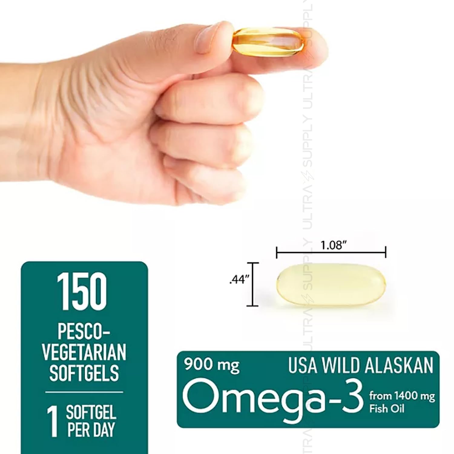 Members Mark Omega 3 Fish Oil, (150 Count.) 900 mg – Wild Alaskan, MSC-Certified Sustainable, Supports Heart & Brain Health, No Fishy Aftertaste - Medaid International