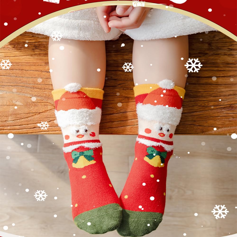 WATOCHE Kids Christmas Socks 5 Pairs Toddler Crew Christmas Xmas Socks for Baby Holiday Winter Warm for Boys/Girls(Xmas Tree,6-8T) - Medaid International
