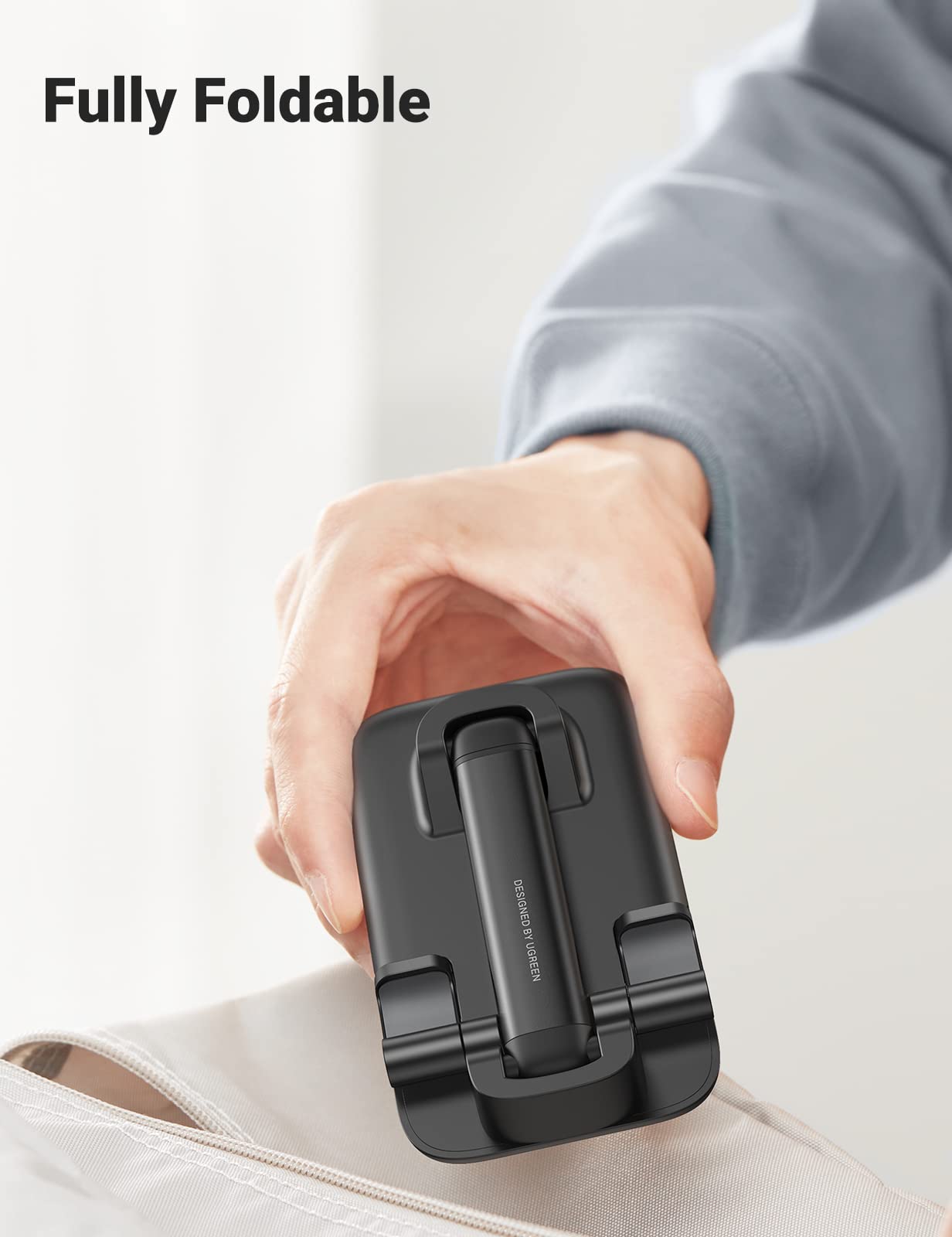 UGREEN Adjustable Folding Phone Desk Stand Holder Smartphone Table Compatible with iPhone 14 Plus Pro Max 13 Mini 12 Galaxy S23 S22 S21 Note20 Redmi (Black) - Medaid International