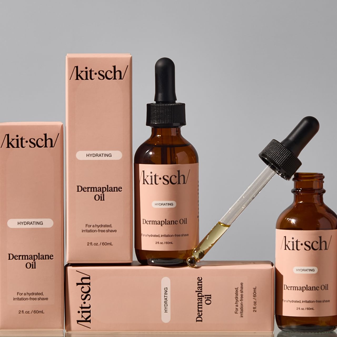 Kitsch Dermaplane Face Oil with Jojoba & Argan Oil – Hydrating Facial Formula for Dermaplaning Tool, Gua Sha & Razor Use – Irritation-Free Shave Oil for Soft, Radiant Skin – 2oz - Medaid International