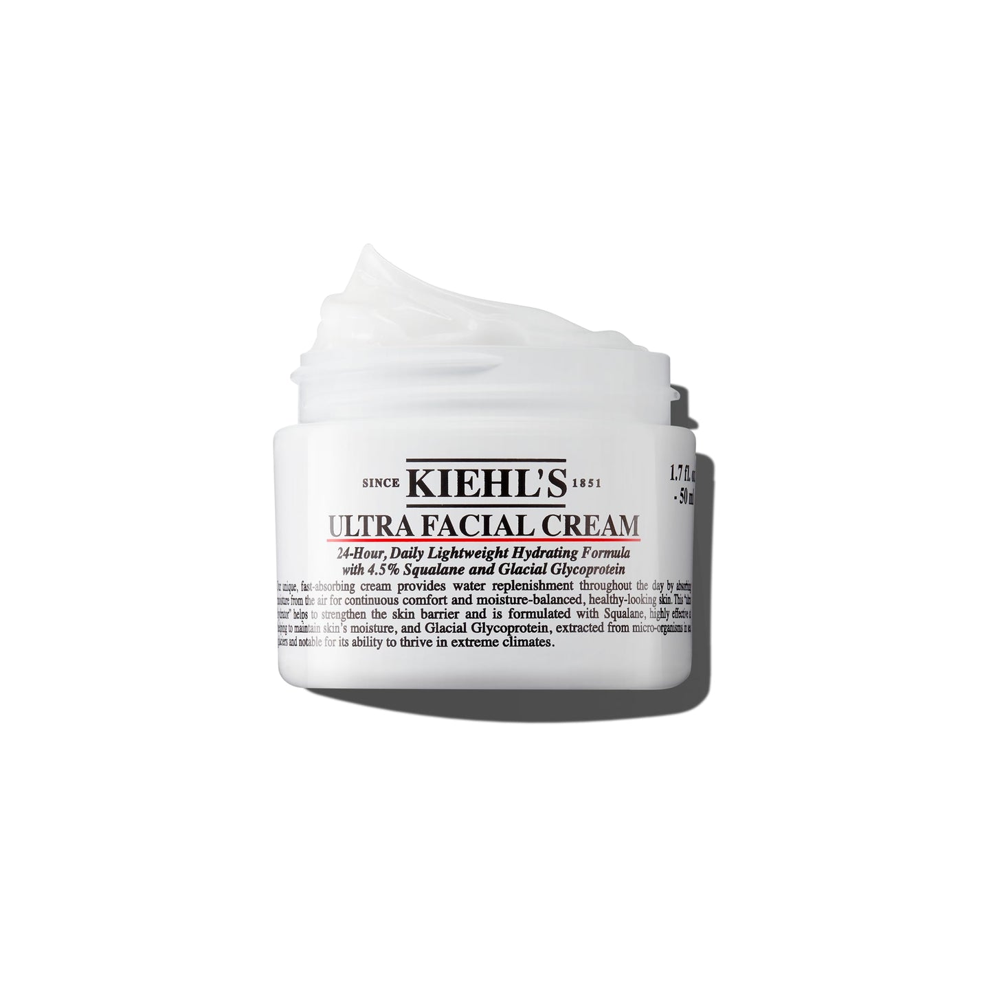 Kiehl's Ultra Facial Cream, with 4.5% Squalane to Strengthen Skin's Moisture Barrier, Skin Feels Softer and Smoother, Long-Lasting Hydration, Easy and Fast-Absorbing, All Skin Types - 1.7 fl oz - Medaid International
