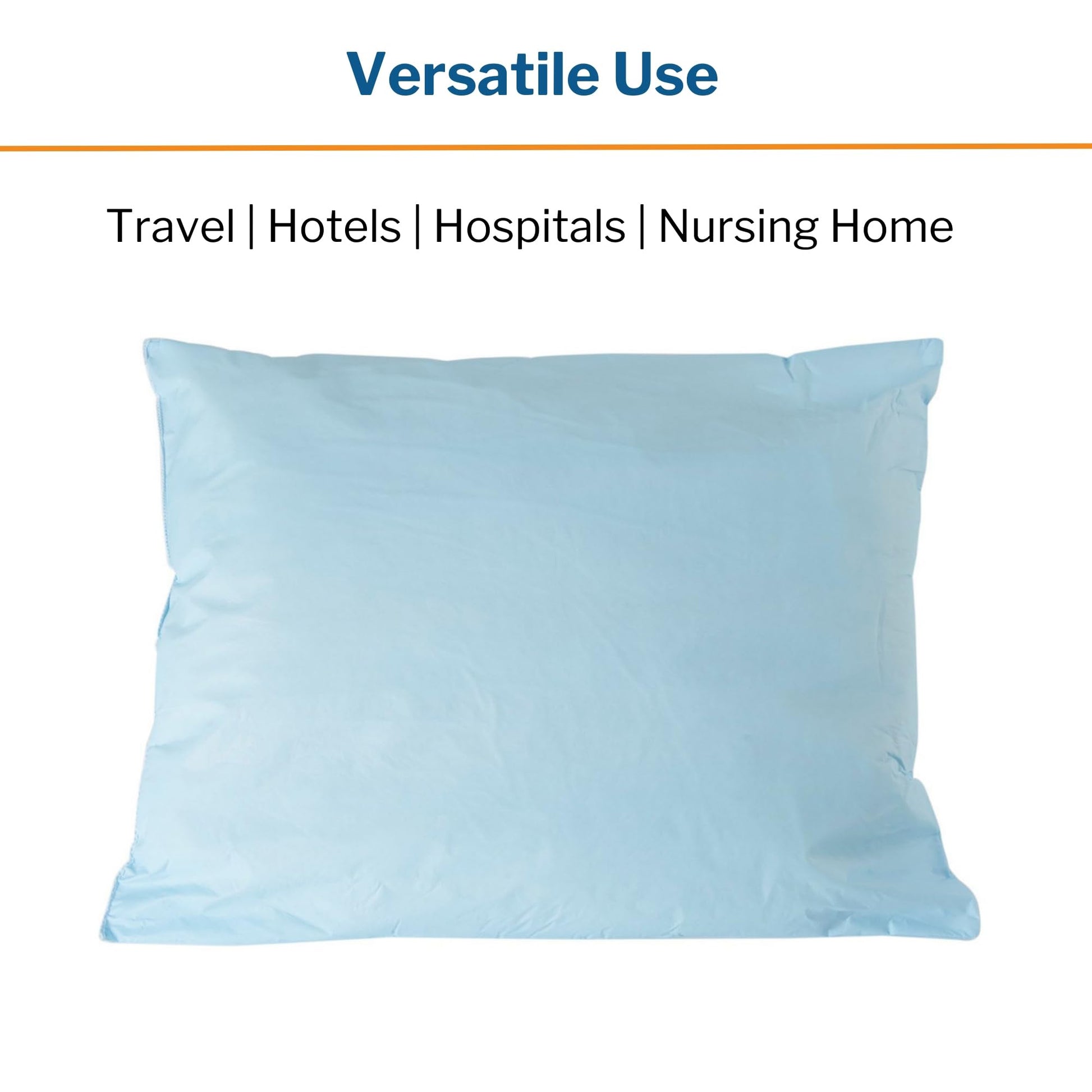McKesson Medical Pillow [1 Count] Limited Reusable Hospital Bed Pillows, Fluid Moisture and Stain-Resistant, Blue, 20 in x 26 in - Medaid International