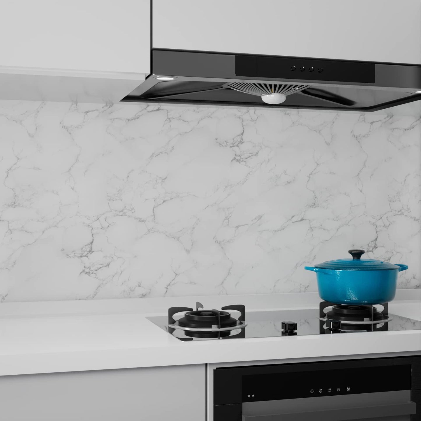 Decotalk 30 x 120 inch Marble Contact Paper Self Adhesive Wallpaper Stick and Peel Grey White Granite Countertop Contact Paper Decorative Wall Paper for Kitchen Backsplash Cabinets Island Furniture - Medaid International