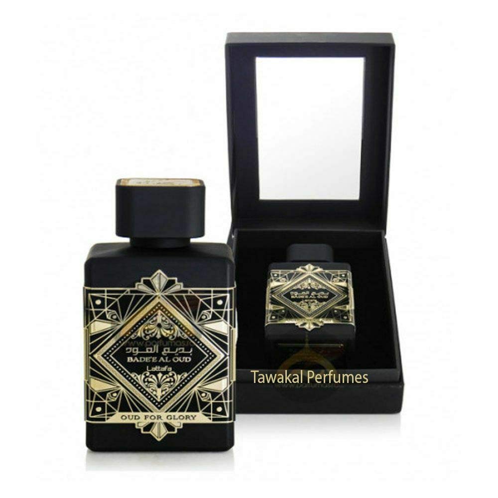 Lattafa Bade'e Al Oud Oud for Glory - Oriental Woody, Caramel, Warm Spicy - Eau de Parfum Long-Lasting Fragrance for Unisex, 3.40 Ounce / 100 ml - Medaid International