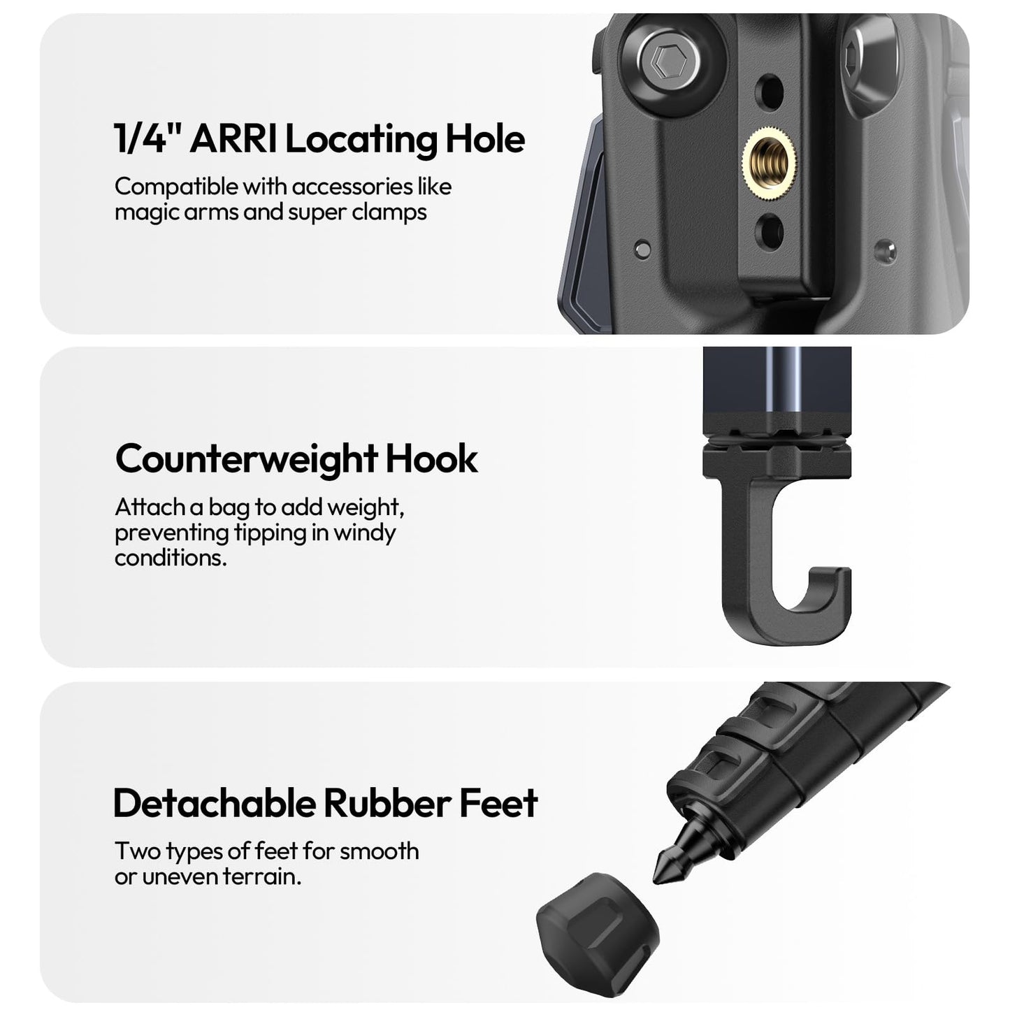 ULANZI Ombra Video Ⅱ Camera Tripod with Fluid Head, 61.5" Travel Tripod with 360° Rotated Arca Quick Release Plate, Portable Stand for Phone Camera Vlogging Video Shooting with Carry Bag Phone Clamp - Medaid International