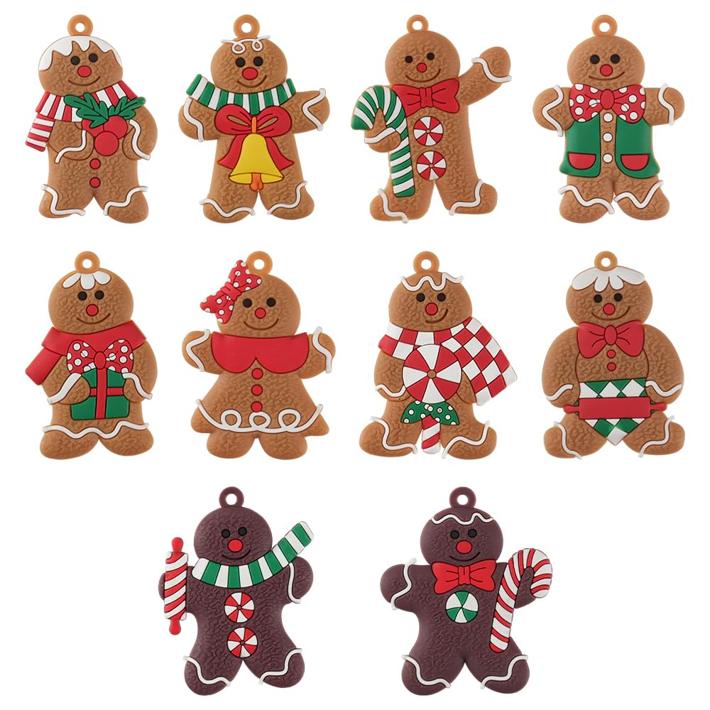 10Pcs Christmas Hanging Ornaments, Cute Snowman & Santa Figurines Decor, Festive Xmas Tree Hanging Decor for Holiday Party and DIY Crafts - Medaid International