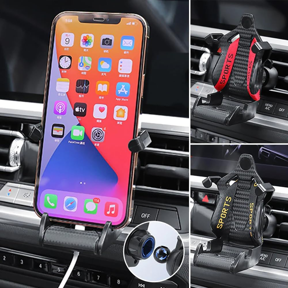 Carbon Fiber Sports Car Seat Phone Holder - Medaid International