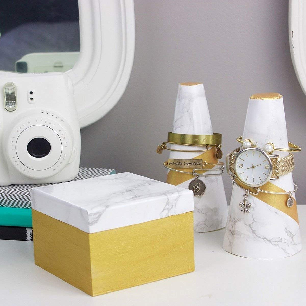 practicalWs Marble Paper Granite Gray/White Roll Kitchen Countertop Cabinet Furniture is Renovated Thick PVC Easy to Remove Without Leaving Glue Upgrade 17.71" x 196.8" - Medaid International