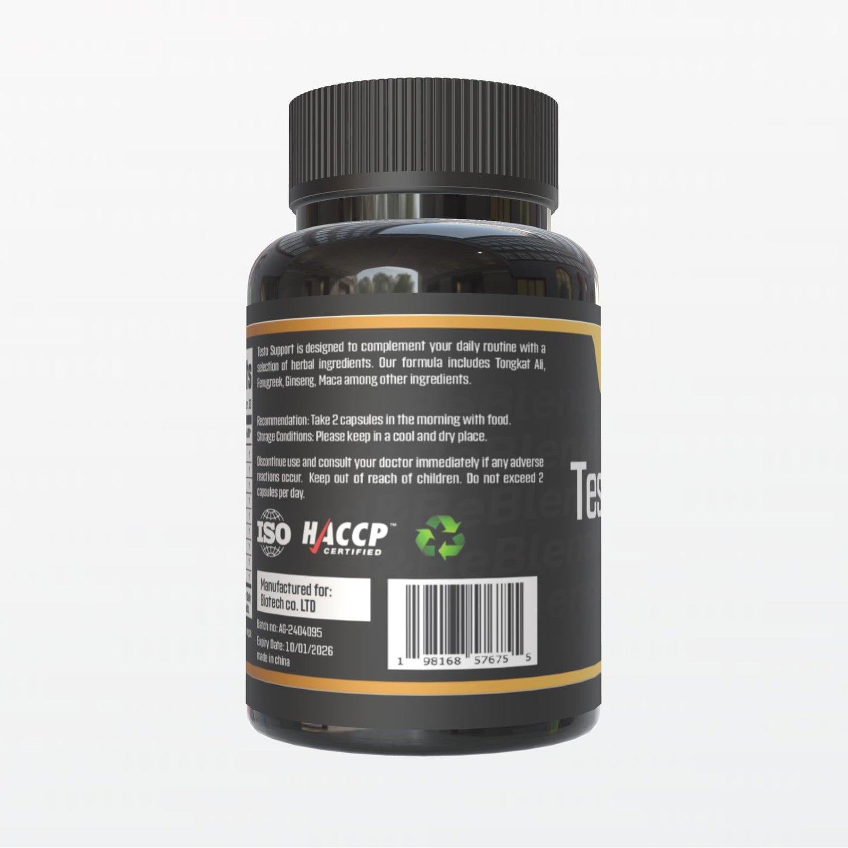 Blend&Be Testo Support | All-in-ONE Herbal Dietary Supplement | Tongkat Ali, Fenugreek, Ginseng, Maca, Ashwagandha, Spirulina Tribulus,Black Seed and Cinnamon.+ ★Free E-Book ★ - Medaid International