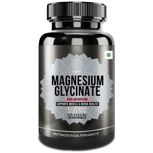 High Absorption Magnesium Glycinate 550mg - 120 Veg Capsules - 4 Months Supply - Medaid International