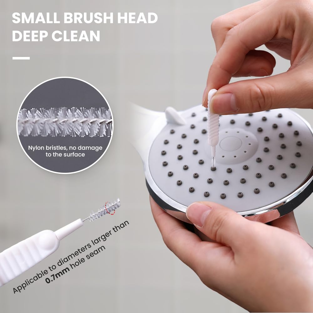 Shower Head Cleaning Brush for Small Hole, 2025 New Anti-Clogging Nozzle with Storage Boxes, Multifunctional Shower Cleaning Tools, Showerhead Cleaning Brushes Picks for Bathroom (10PC) - Medaid International