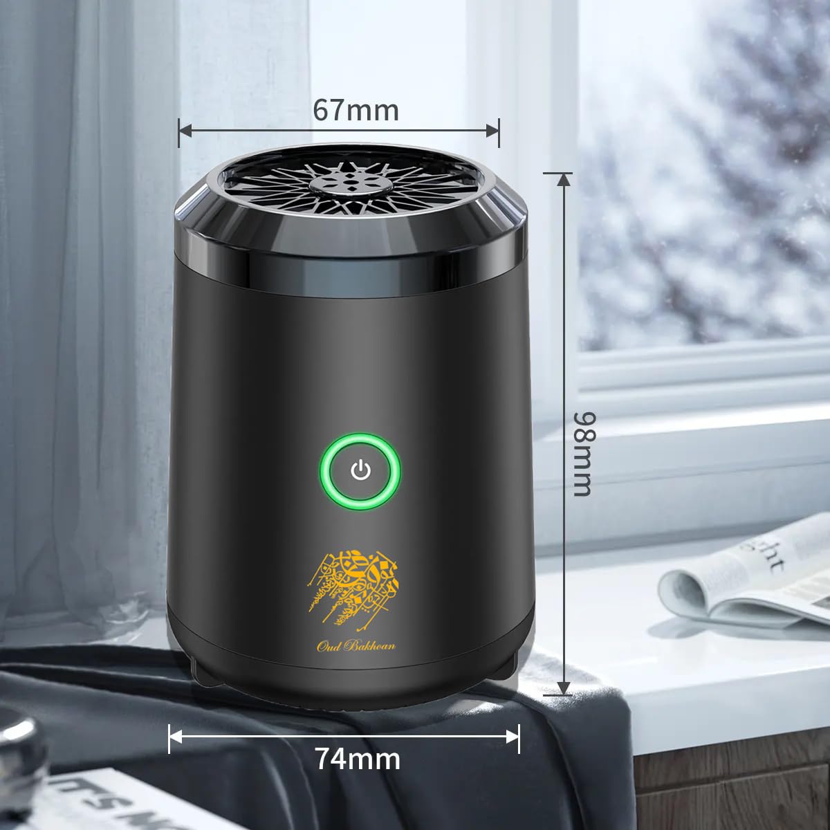 BoSidin Stylish Portable Incense Burner | USB Rechargeable Bakhoor burner | Electric Arabic Mubkhara Device for Home Office and Car (Black) - Medaid International