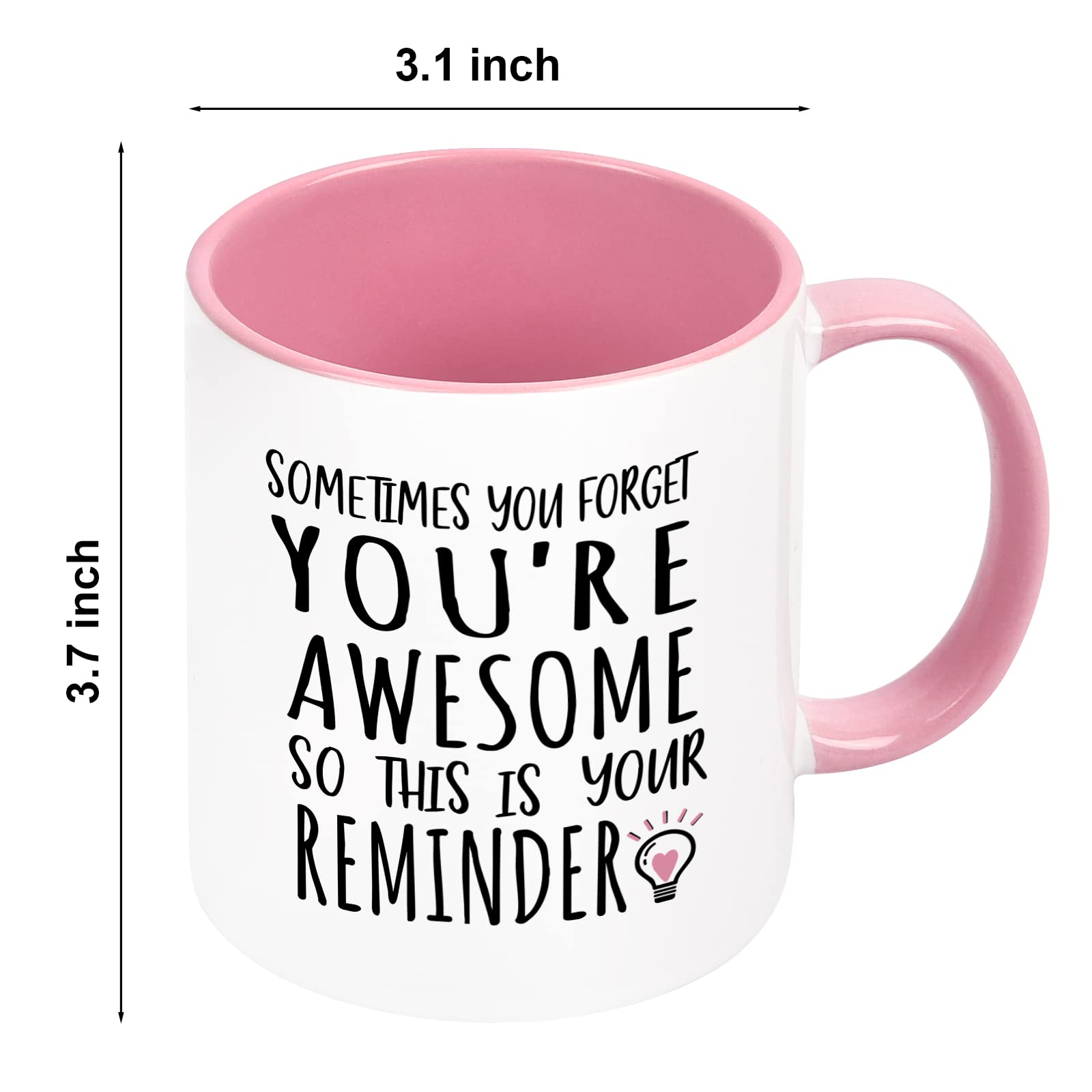 YHRJWN - Sometimes You Forget You're Awesome Coffee Mug, Inspirational Birthday Friendship Gifts for Women Coworker Administrative Mom, Employee Appreciation Christmas Gifts 11Oz - Medaid International