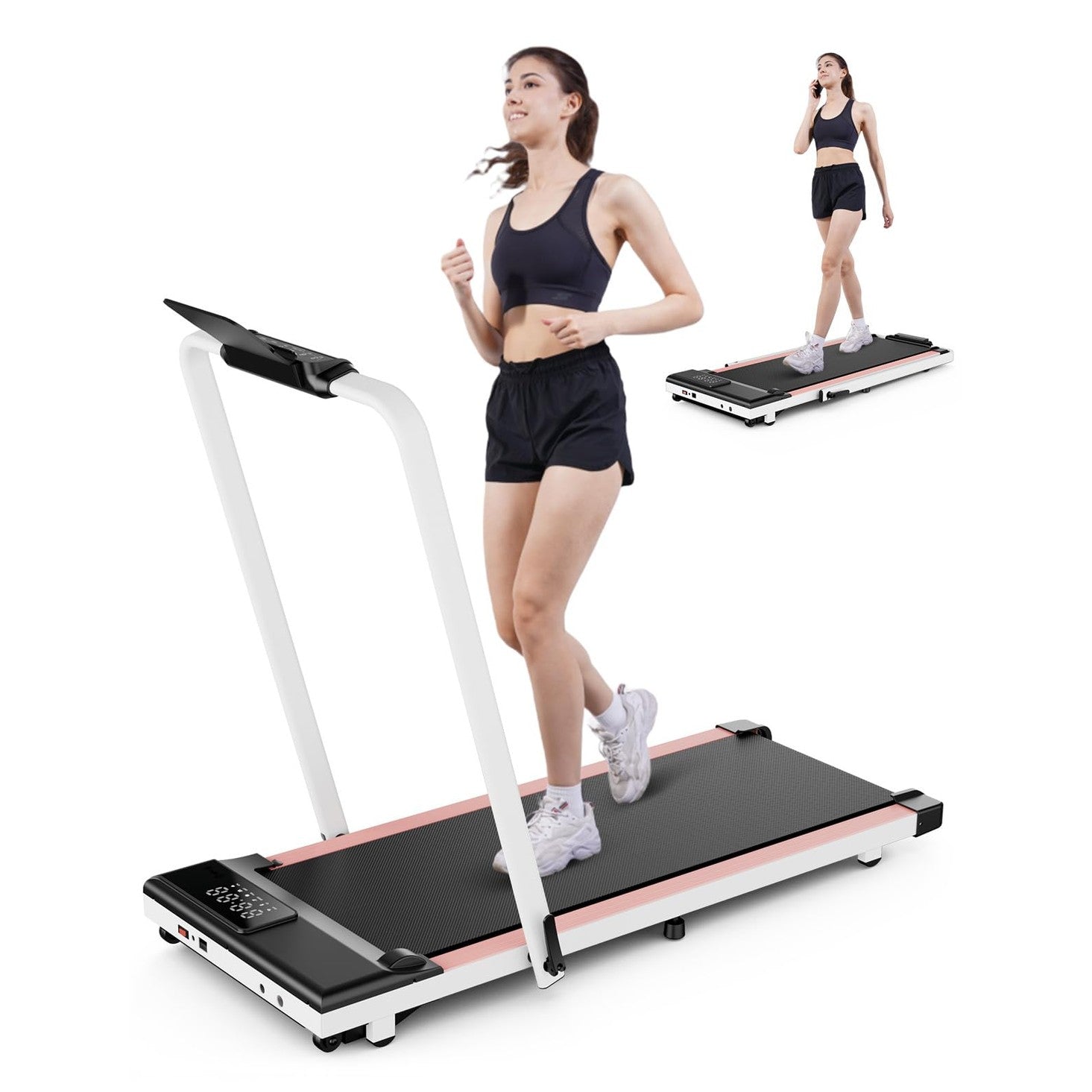 DeerRun 3 in 1 Walking Pad Treadmill, 300 Weight Capacity Foldable Treadmill, 3.0HP Low Noise Under Desk Treadmills for Home Office with Remote & APP - Medaid International