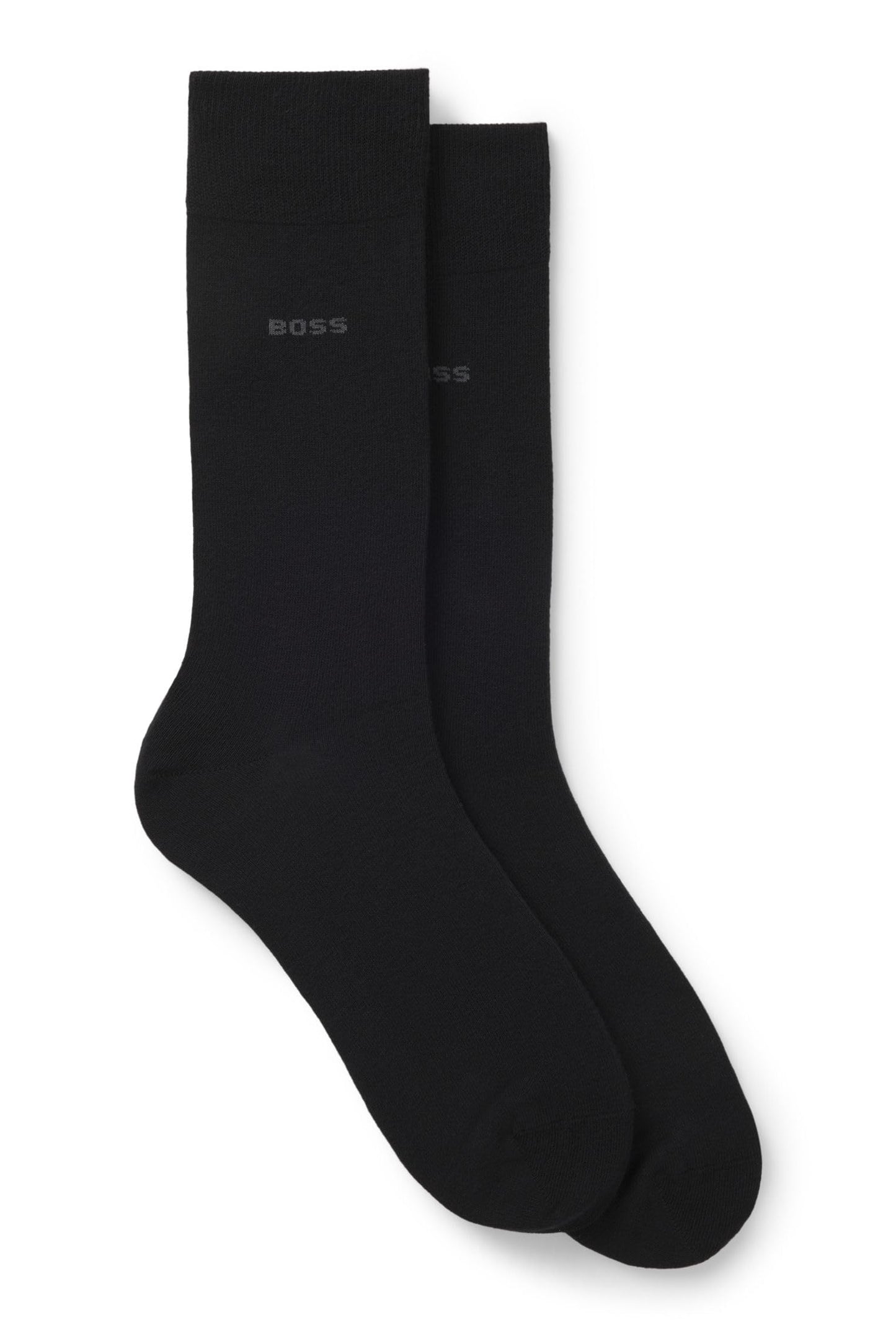 BOSS HUGO Men's 2-Pack solid mercerized cotton dress sock Sockshosiery, black, 7-13 - Medaid International