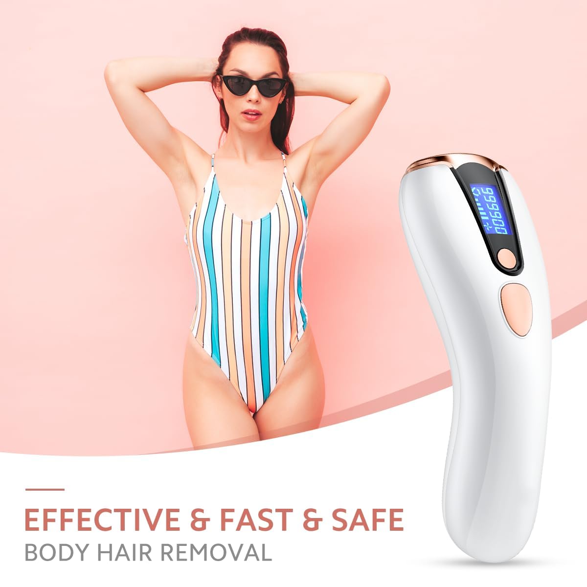 Laser Hair Removal for Women and Men, at Home Permanent Hair Remover Machine,Upgraded to 999,900 Flashes, IPL Hair Removal Device for Facial Legs Arms Bikini Line Whole Body, Corded - Medaid International