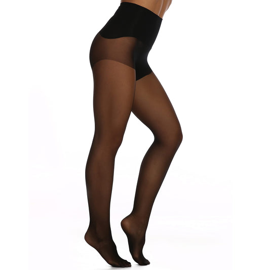 EVERSWE Women's Seamless Control Top Tights 15D, No Seam Pantyhose (Black, M-L) - Medaid International