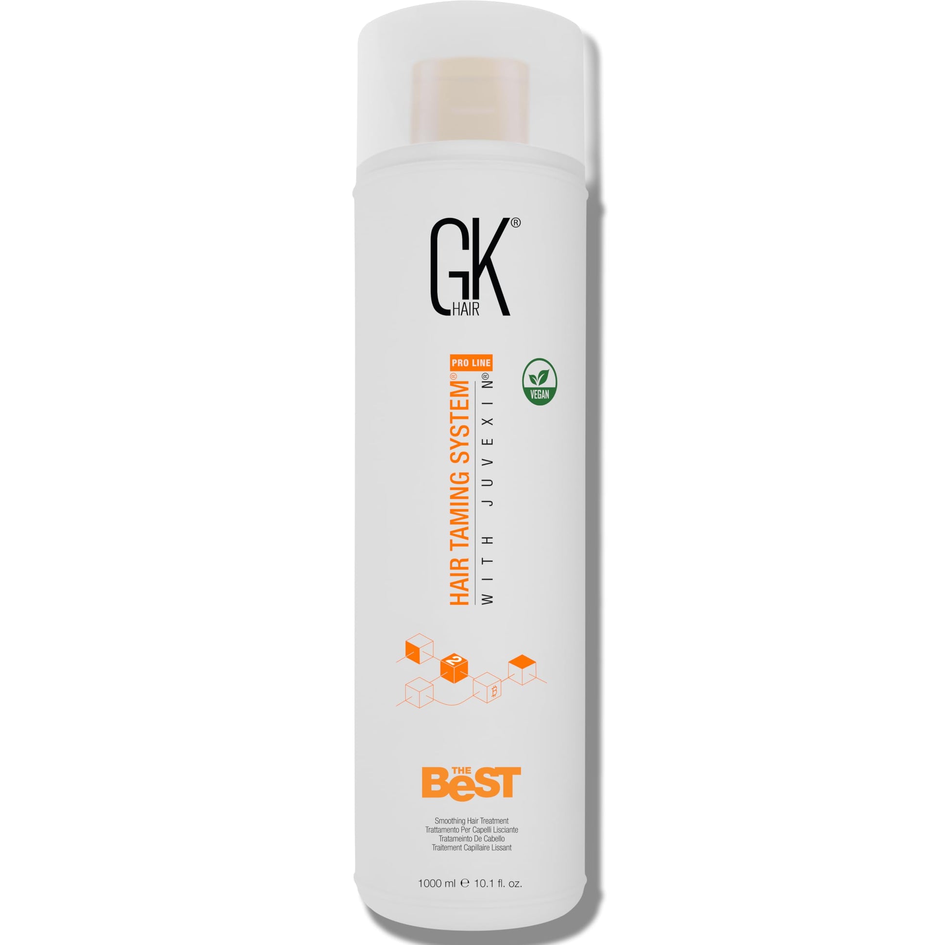 GK HAIR Global Keratin The Best (33.8 Fl Oz/1000ml) Smoothing Keratin Hair Treatment - Professional Brazilian Complex Blowout Straightening For Silky Smooth & Frizz Free Hair - Medaid International