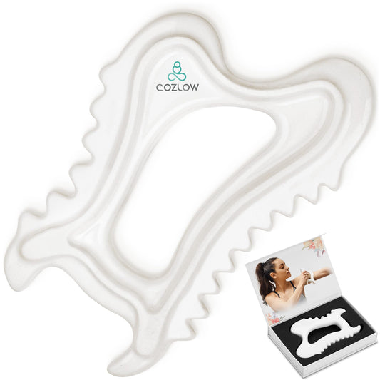 COZLOW Ceramic Gua Sha Massage Tool for Face & Body - Premium Muscle Scraping Tool for Lymphatic Drainage & Fascia Massage - Trigger Point Massager for Body Sculpting & Contouring - Medaid International