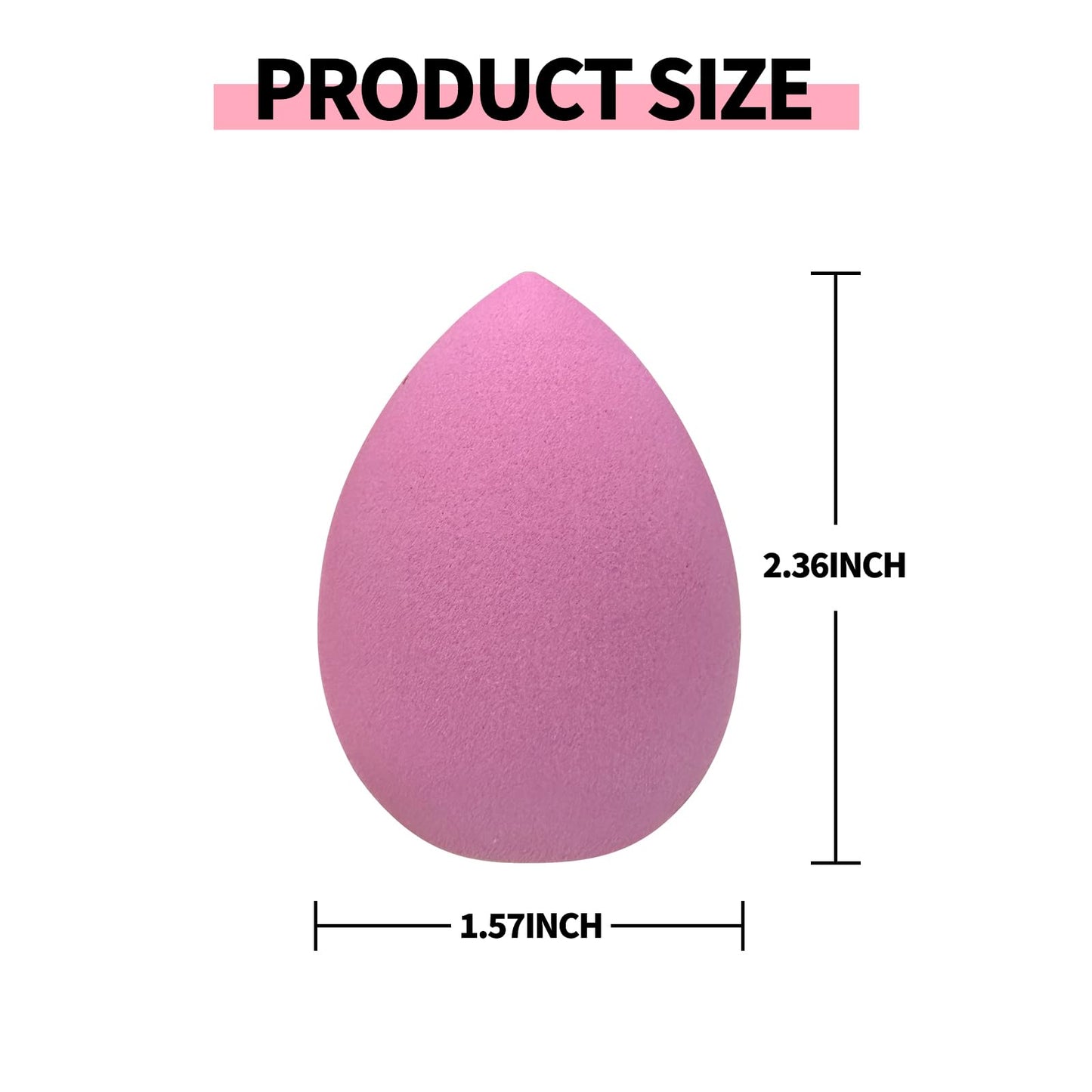 Generic 8 Pcs Egg Shaped Makeup Sponge Set - Blender Beauty Foundation Blending Sponge - Dry & Wet Use - Pink, Synthetic & Silicone Material - Blending, Applying Foundation, Concealer, Blush - Medaid International