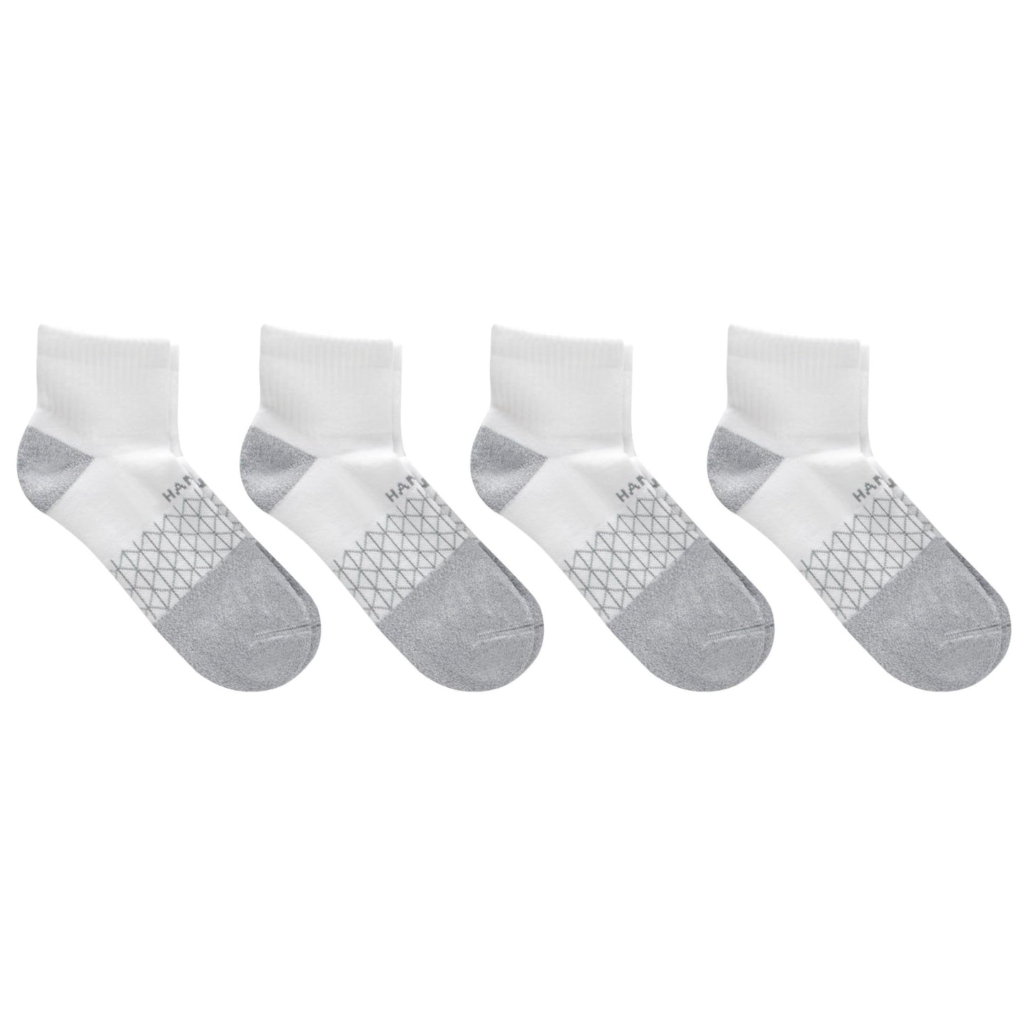 Hanes Men's Absolute Active Cushioned Ankle, Moisture Wicking Socks, Seamless Toe, 4-Pack, White/Gray Marl, 6-12 - Medaid International