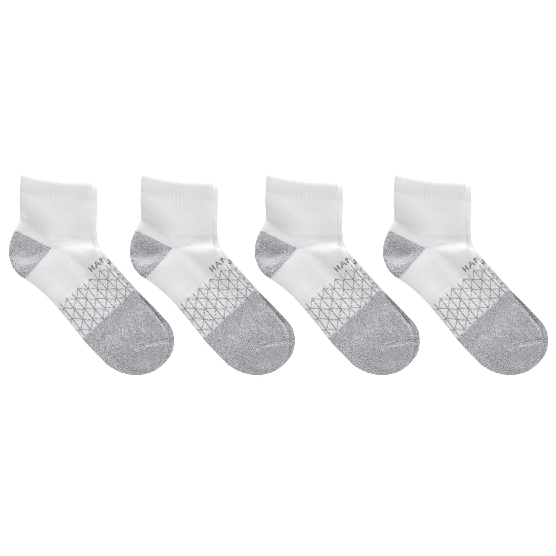 Hanes Men's Absolute Active Cushioned Ankle, Moisture Wicking Socks, Seamless Toe, 4-Pack, White/Gray Marl, 6-12 - Medaid International
