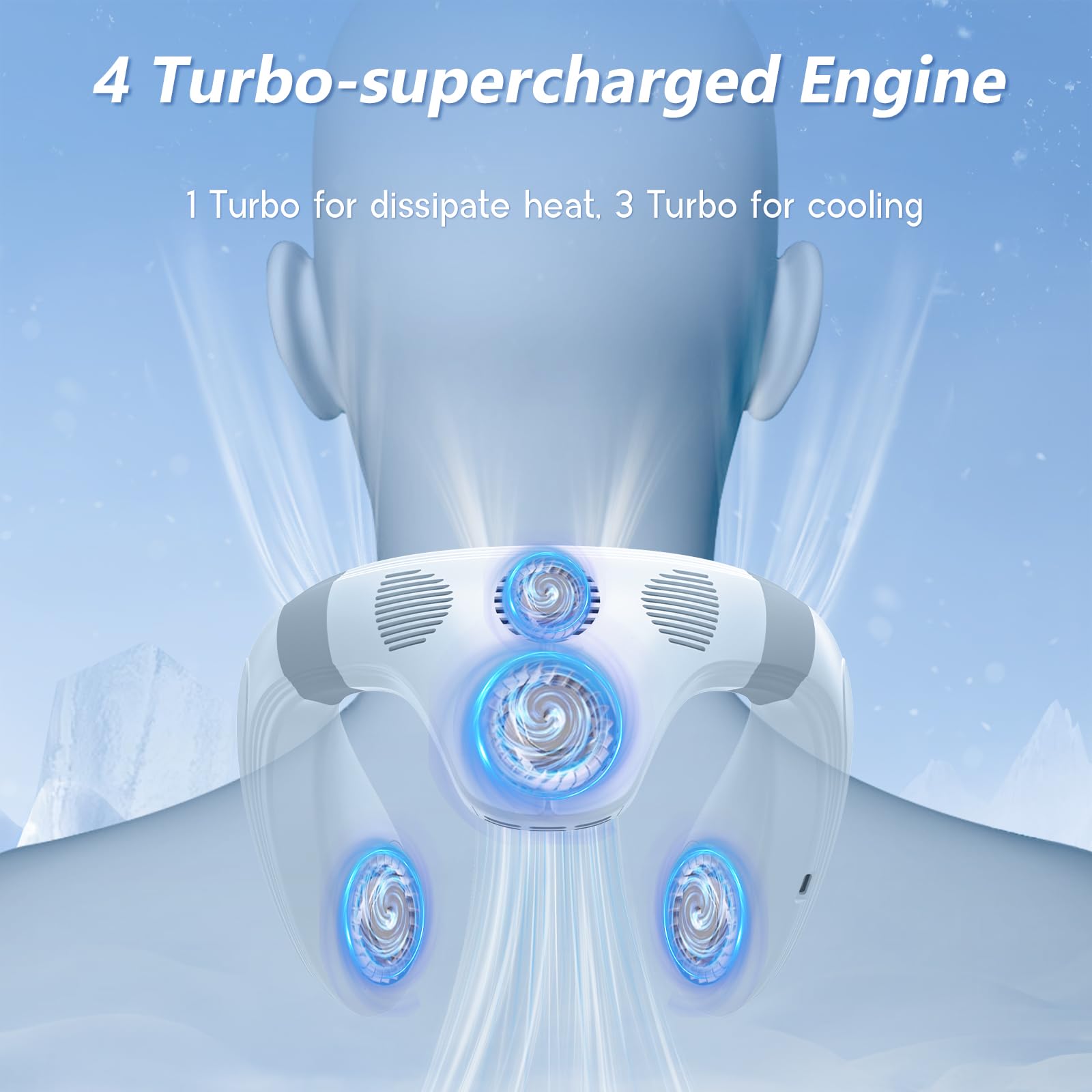 Agihoss Neck Air Conditioner Fans That Blow Cold Air Cooling Device Wearable Fan, 5200mAh Battery Operated Rechargeable Personal Fan, 3+3 Speeds Perfect for Women Men - Medaid International