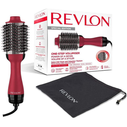 Limited Edition Revlon Pro Collection Salon One-Step Hair Dryer & Volumiser Titanium (220 Voltage Plug)للشعر الطويل - Medaid