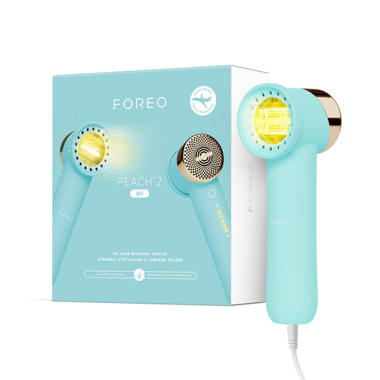 FOREO Peach 2 go IPL Hair Removal Device - Travel-Friendly Permanent Hair Removal - Laser Hair Removal - Body & Face - Painless Hair Removal - Skin Cooling & Silicone Shield - Customizable Artic Blue - Medaid International