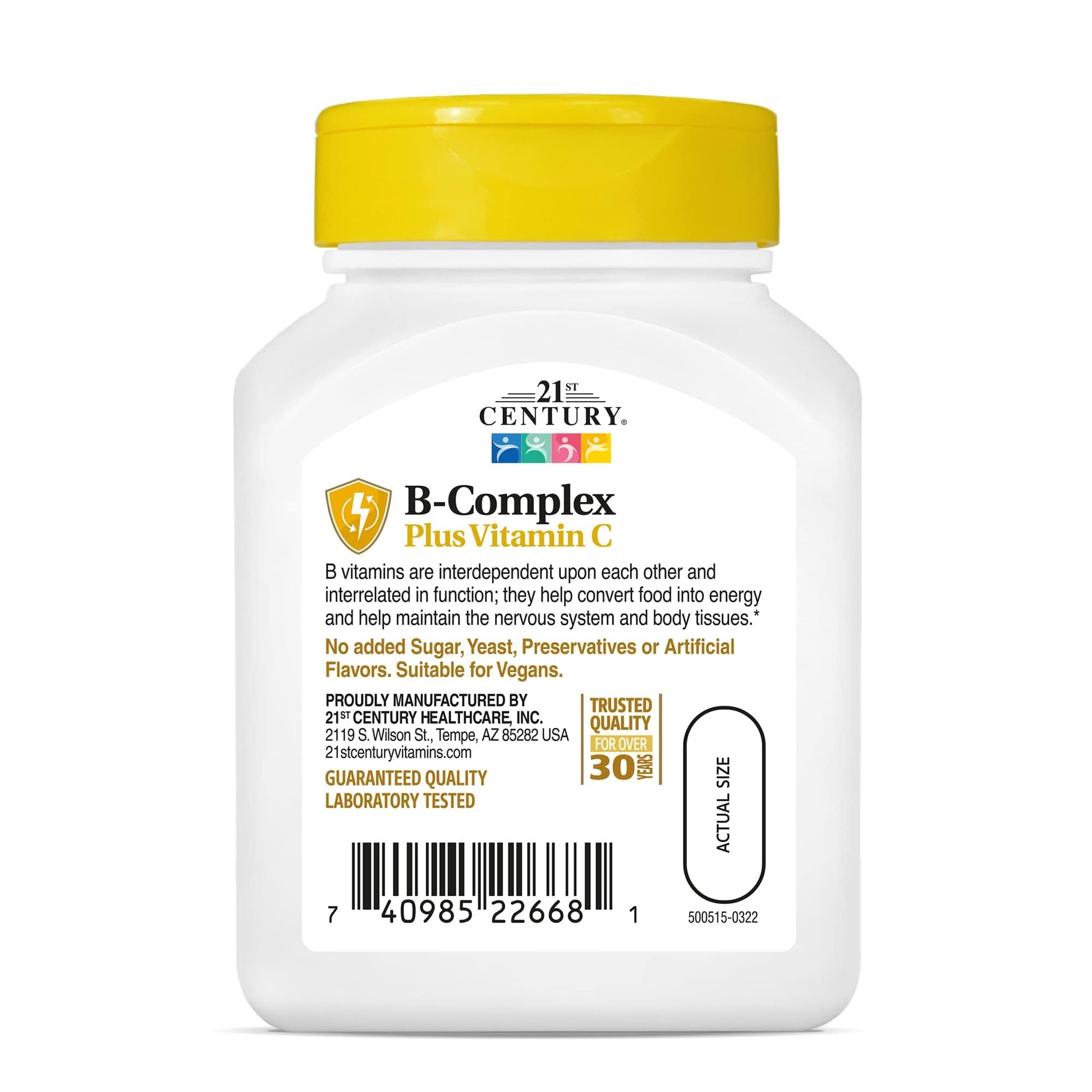 21st Century Healthcare, B Complex Plus Vitamin C, Tablets 100 Count (Pack of 1) - Medaid International