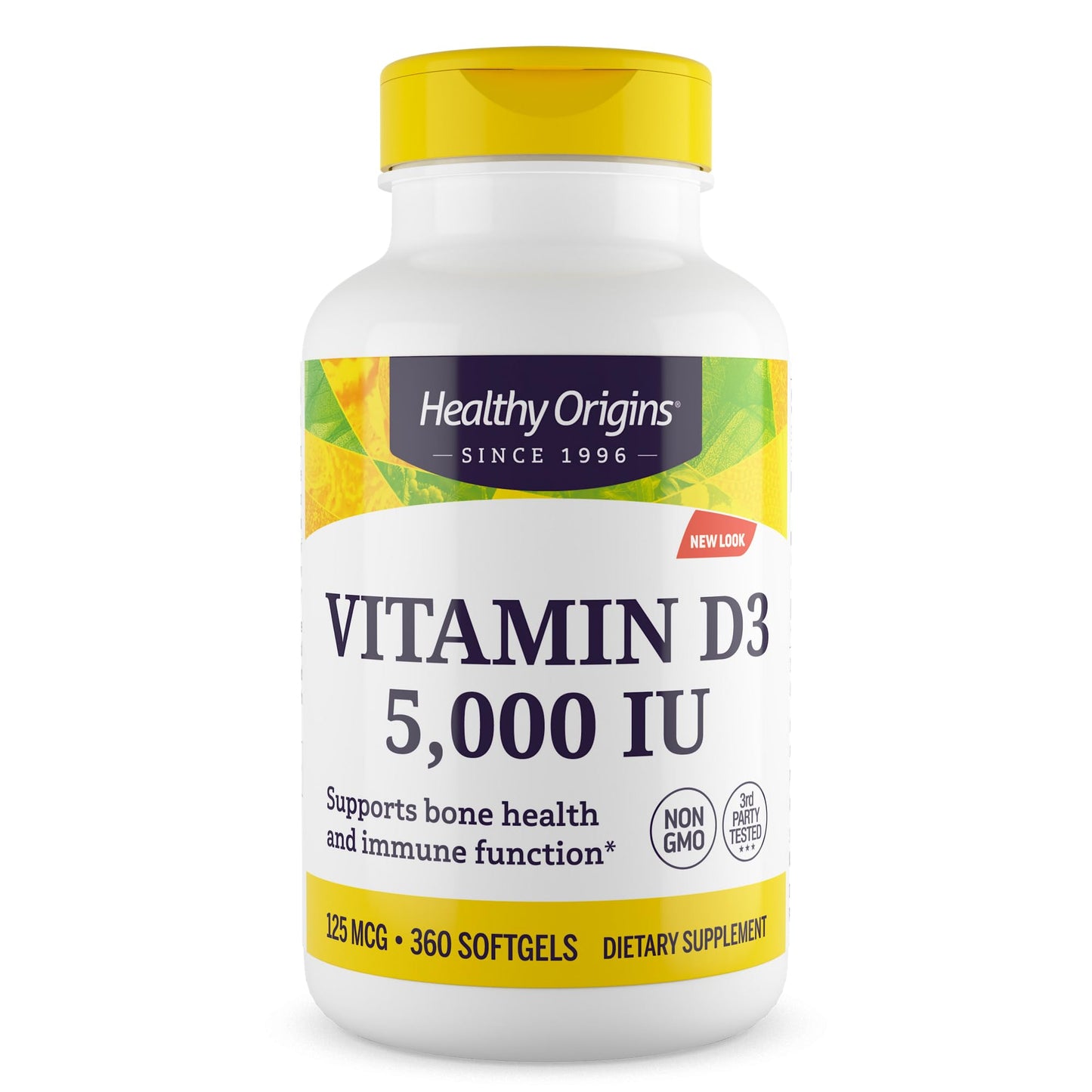 Healthy Origins Vitamin D3 (Lanolin) 5,000 IU Softgel - Bone Health and Immune Support Supplement - Easily Absorbable Vitamin D Supplements - Gluten-Free Vitamin D3 Supplement - 360 Softgels - Medaid International