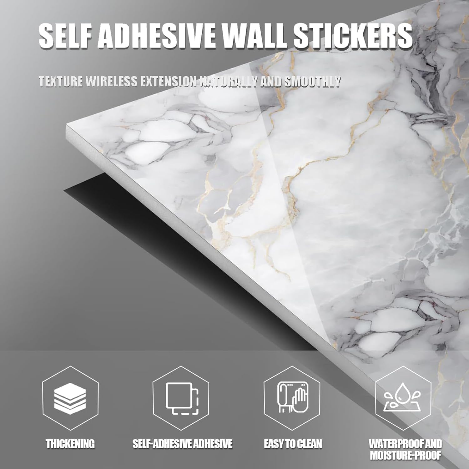 Chejiaye Thick 10pcs Marble Peel and Stick Backsplash Surface Waterproof Wall Panels,Self-Adhesive Marble PVC Foam Wall Panels for Kitchen, Bathroom - 11.8"x11.8" Kitchen Tile(Not Real Tiles,Blue) - Medaid International