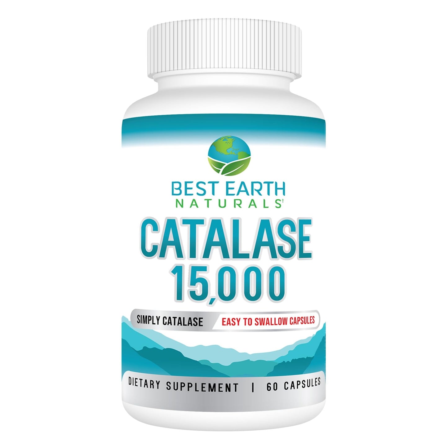 Best Earth Naturals Catalase Supplement 15,000 - Hair Supplements for Strong Hair - 60 Capsules (60-Day Supply) - Medaid International