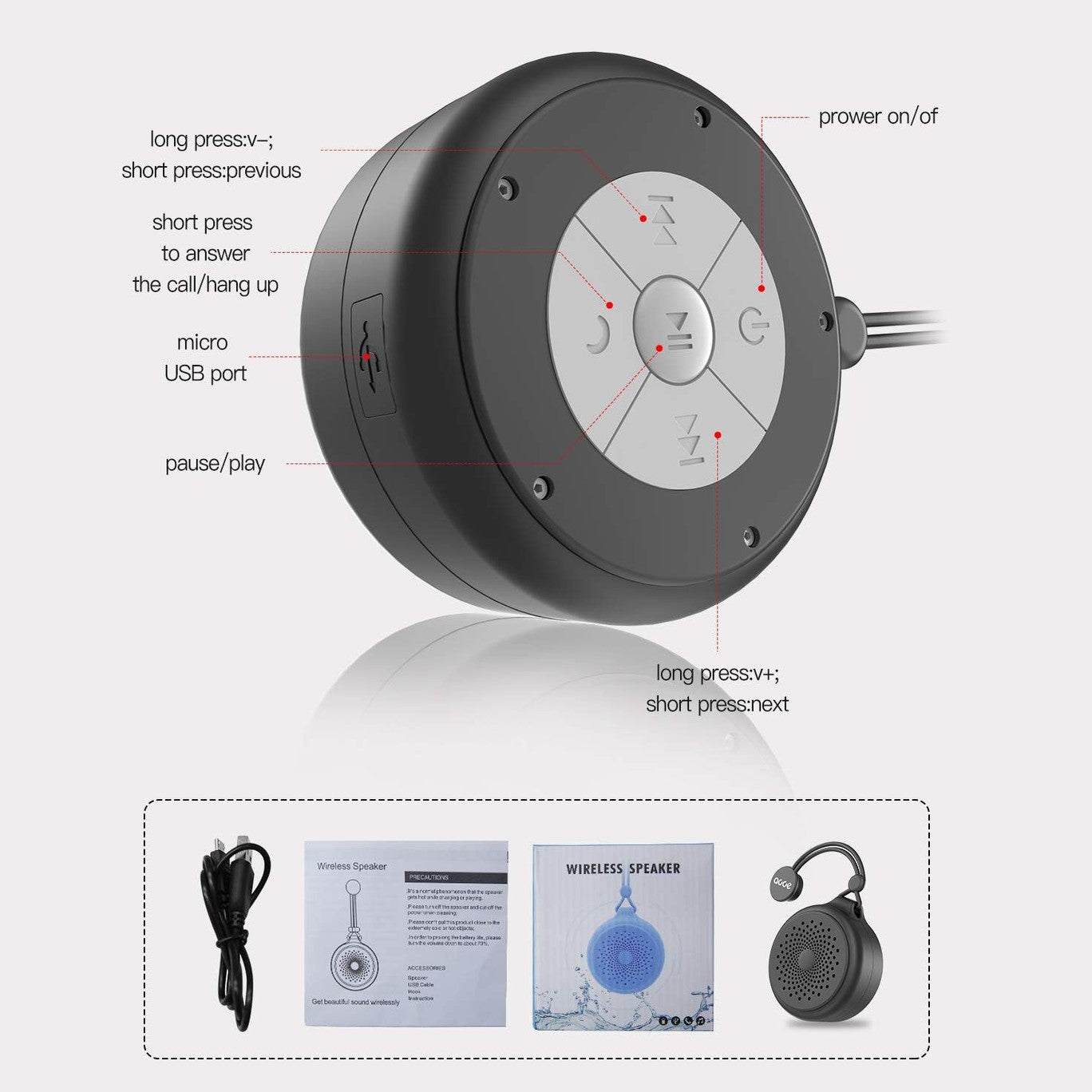 Waterproof Speaker for shower or outdoors - Medaid International