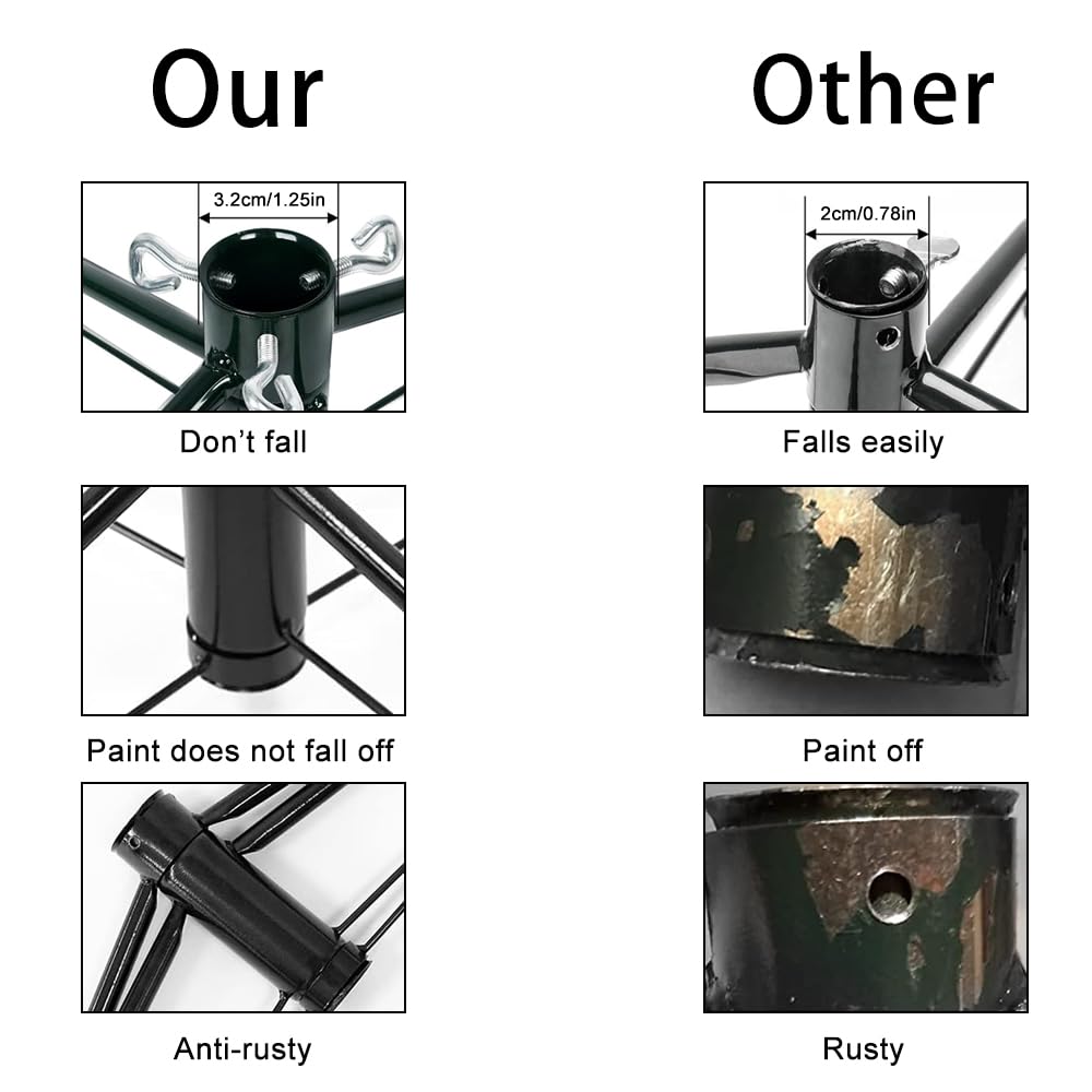 Christmas Tree Stand for Artificial Tree Folding Stand, Replacement Xmas Tree Stand Base for 4 Ft to 7.5 Ft Artificial Trees,Fits 0.5-1.25 Inch Tree Pole - Medaid International